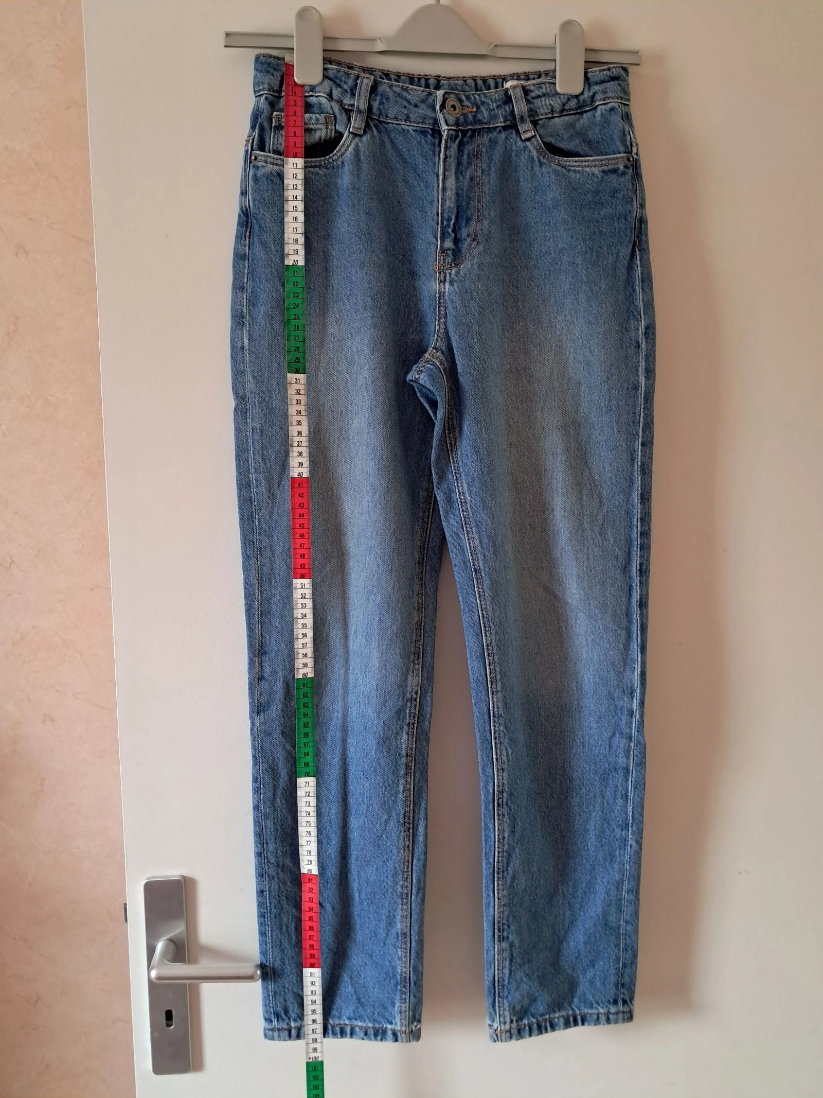 Jeans con cinta en el ojo para tweens XS holgado grande azul para adolescentes chicos – photo 5